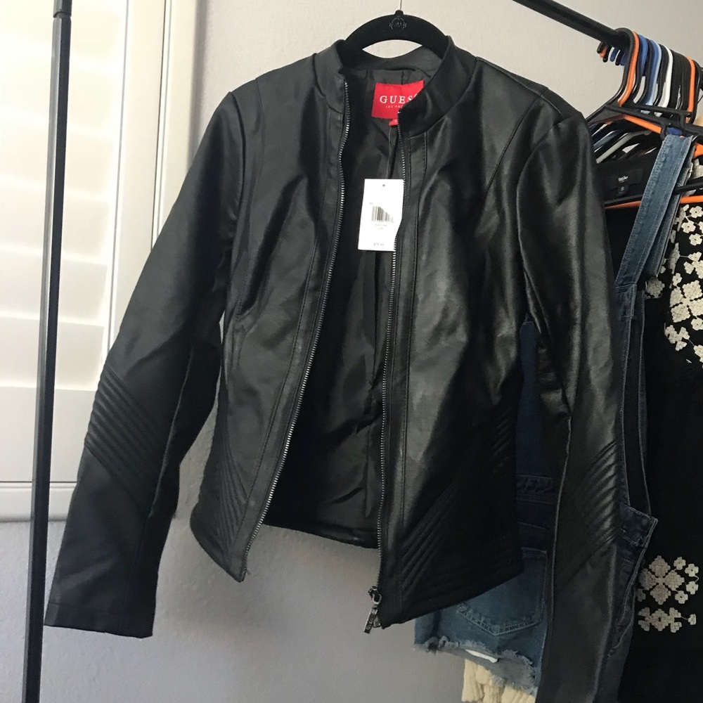 Guess moto faux leather jacket